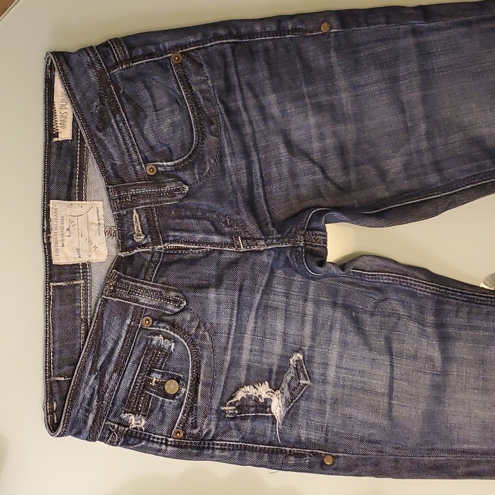 TAVERNITI SO Jeans Size 24×32 "Janis Punk 18" Distressed Flare Jeans